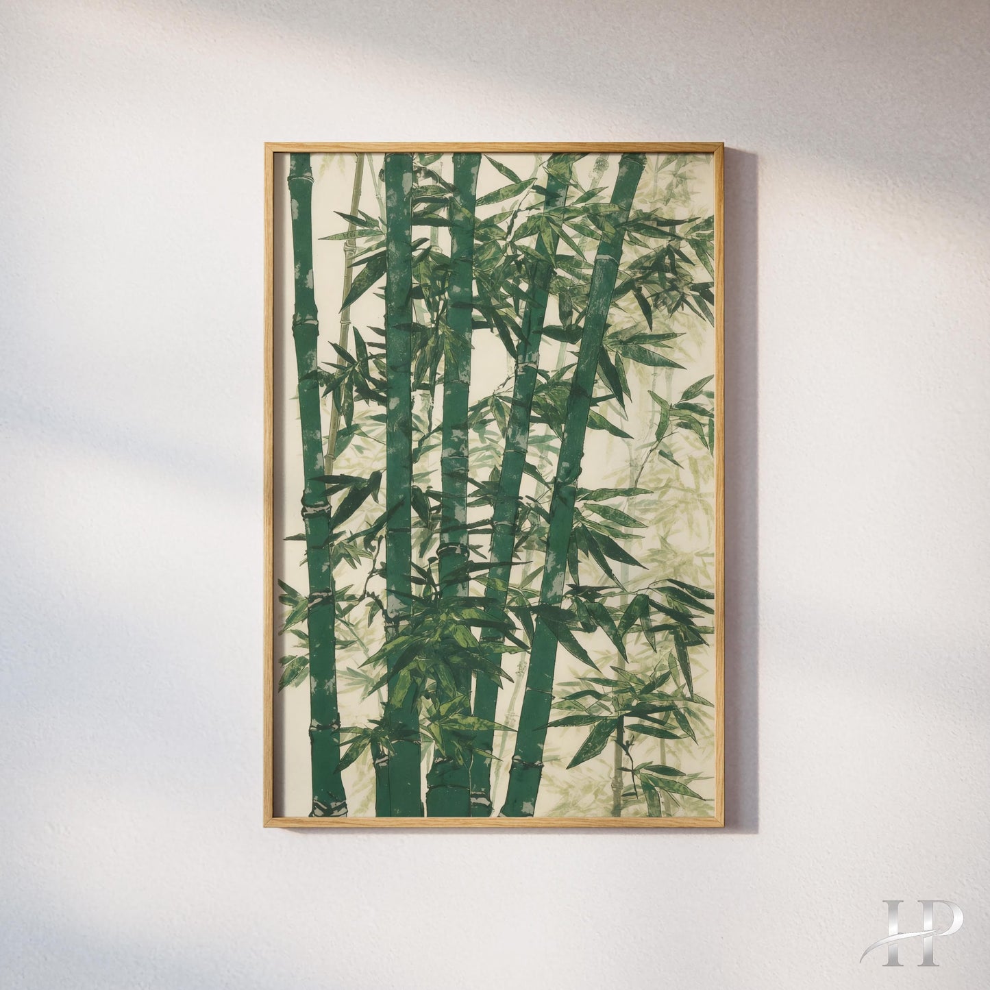 Bamboo Forest Print, Botanical Wall Art, Green Nature Poster, Zen Plant Illustration, Japandi Wall Art, Minimalist Botanical Decor